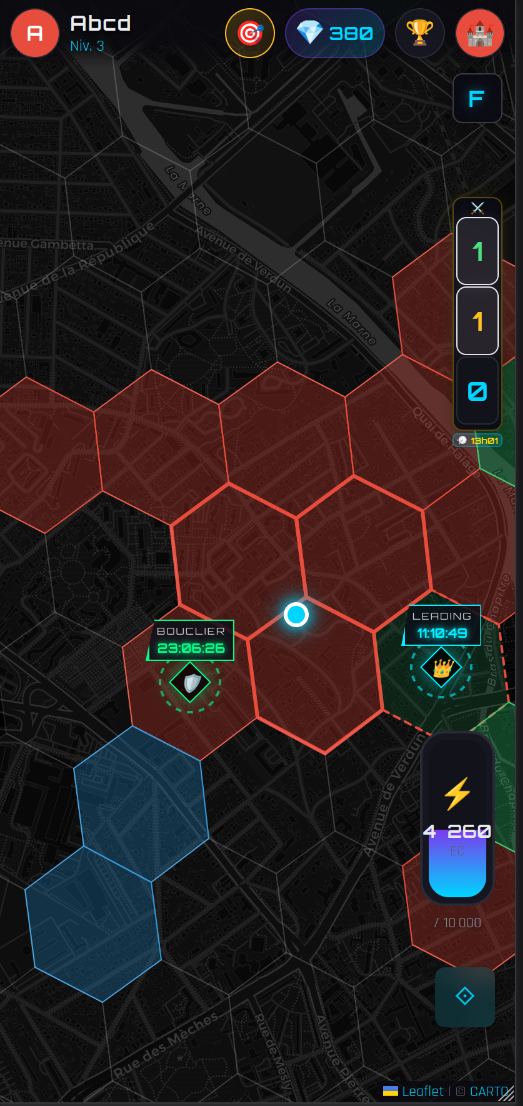 Capture d'écran de l'application MapAssault